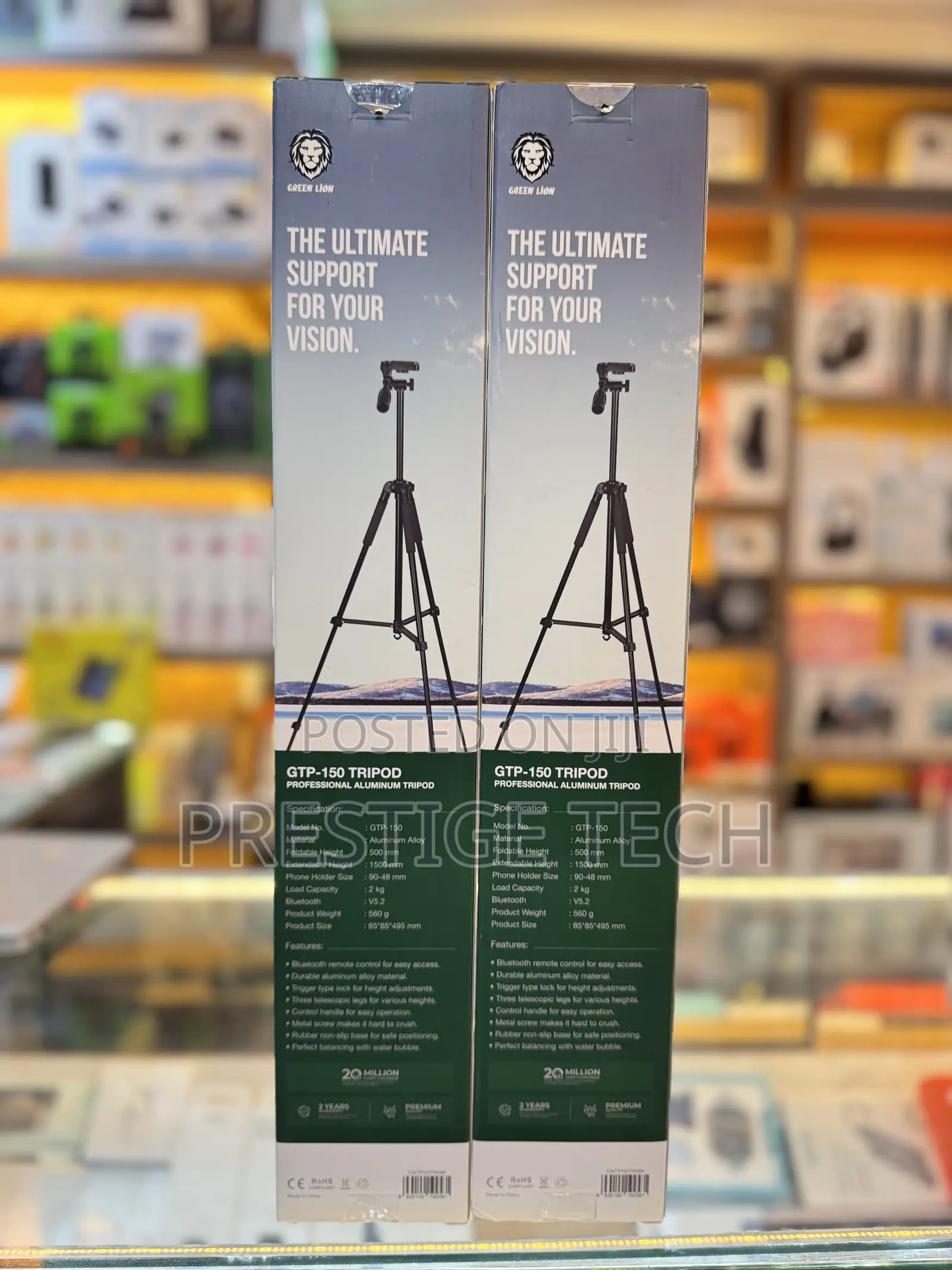 Green Lion Gtp 150 Professional Aluminum Tripod, 1.5m