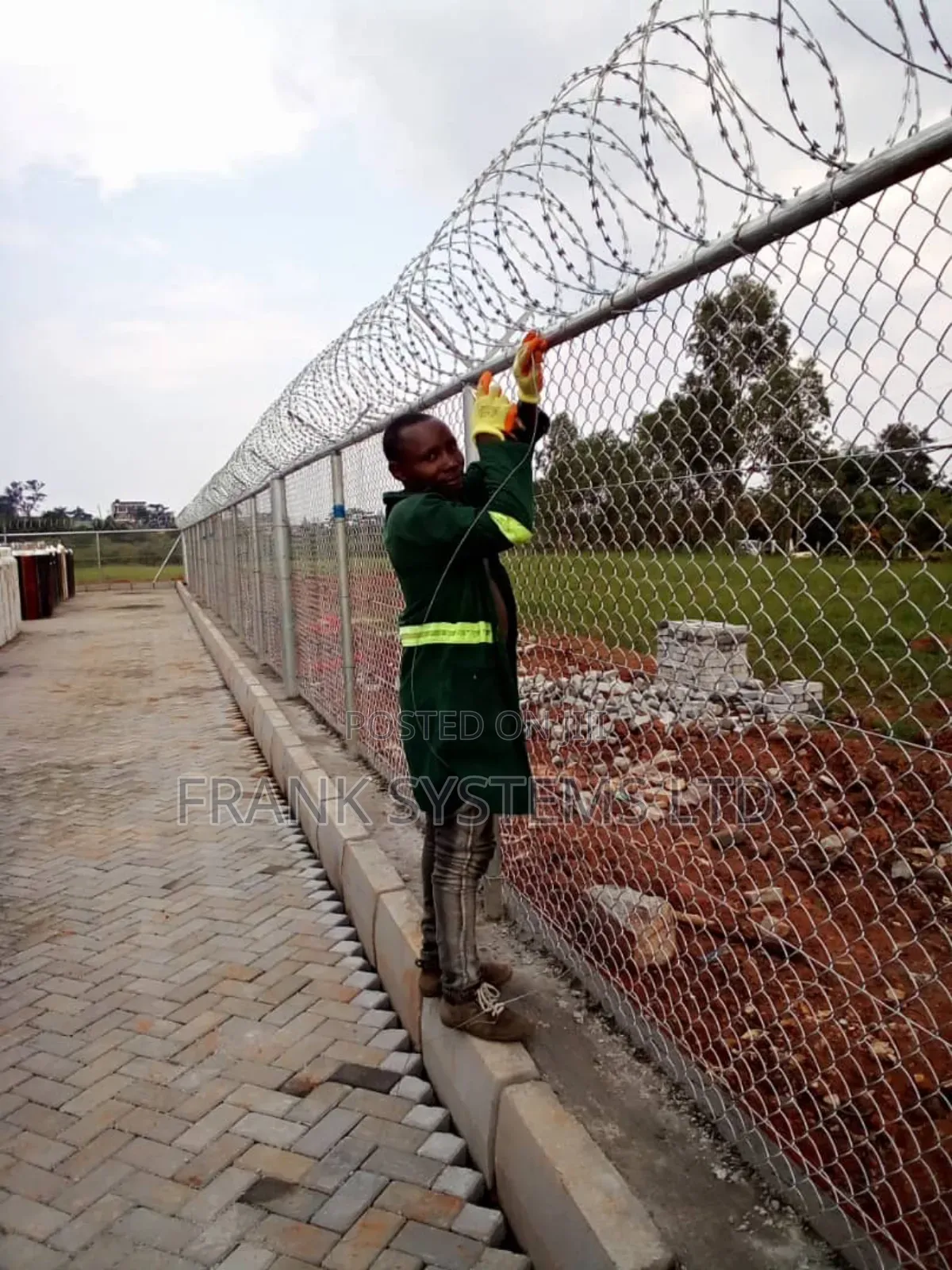 Razor Wire Fence on Perimeter Wall