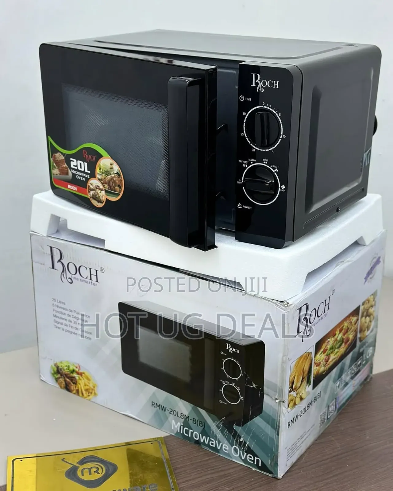 Roch 20l High Tech Mirror Door Microwave Oven - Black