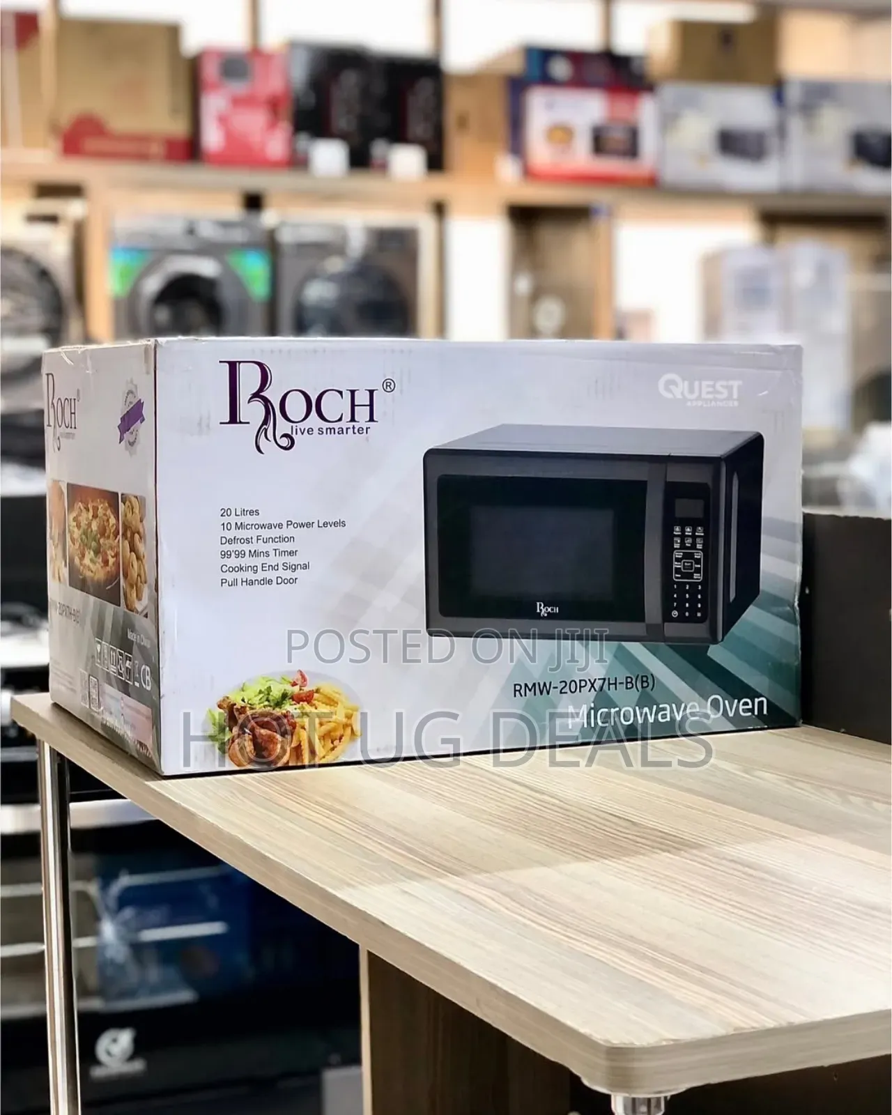 Roch 20l Digital High Tech Mirror Door Microwave Oven -black