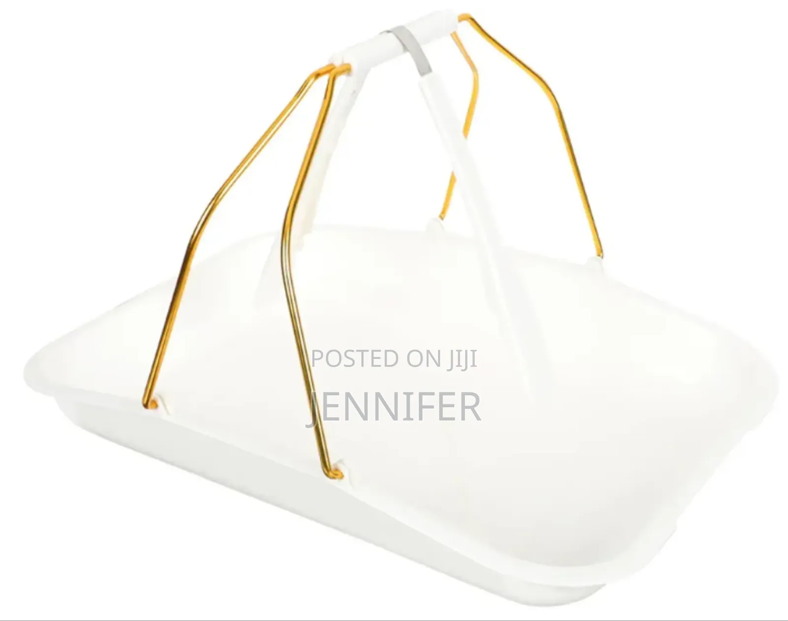 Plastic Tray With Metallic Golden Handle