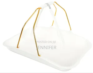 Plastic Tray With Metallic Golden Handle