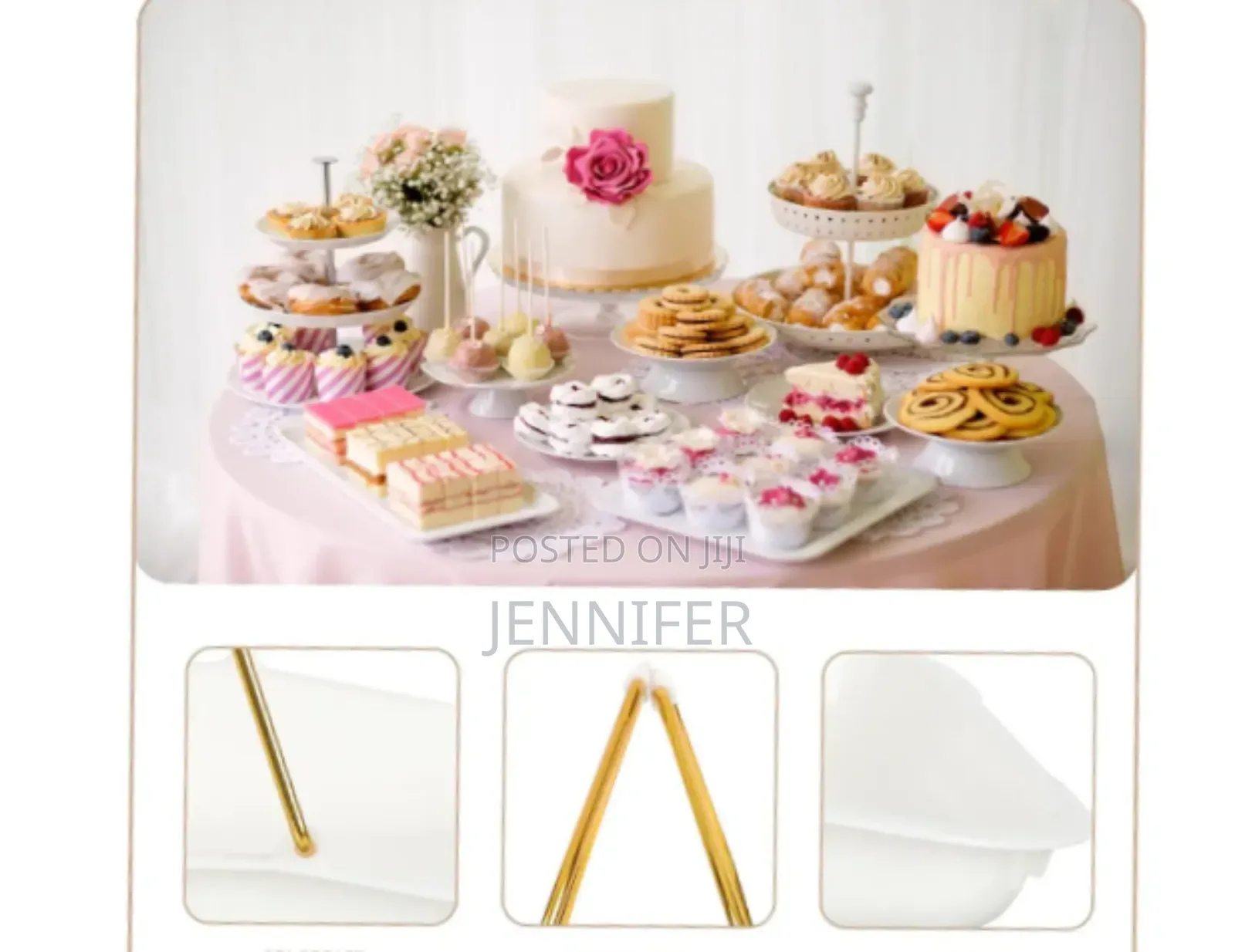 Plastic Tray With Metallic Golden Handle