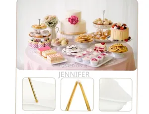 Plastic Tray With Metallic Golden Handle