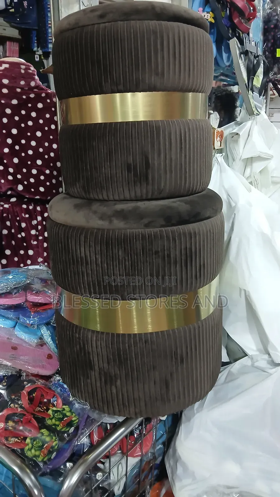 Ottoman Velvet Storage and Stool