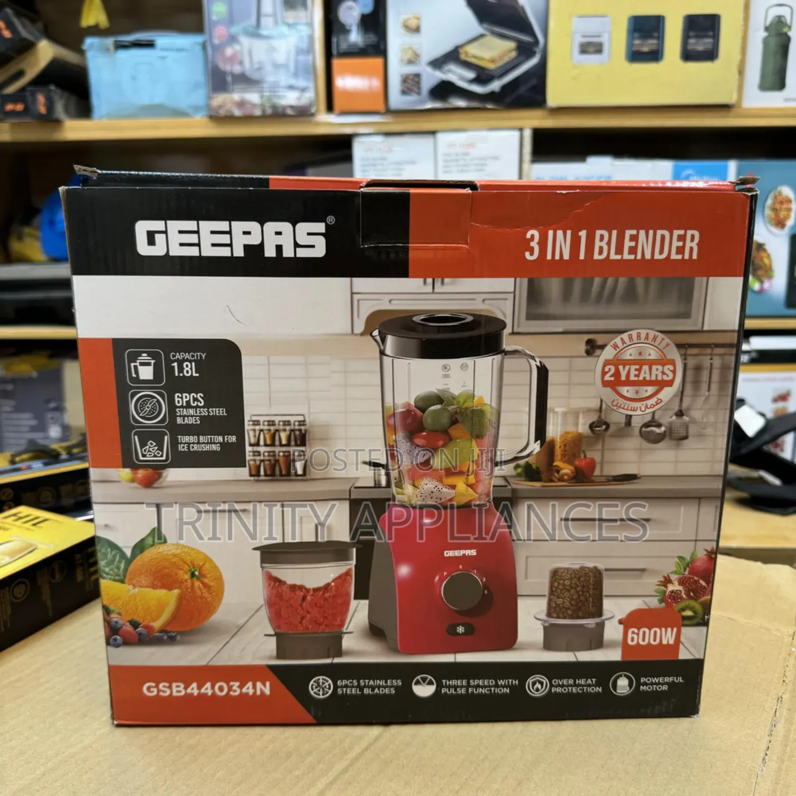 Geepas 600w 3 in 1 Blender -44034 Ice Crusher