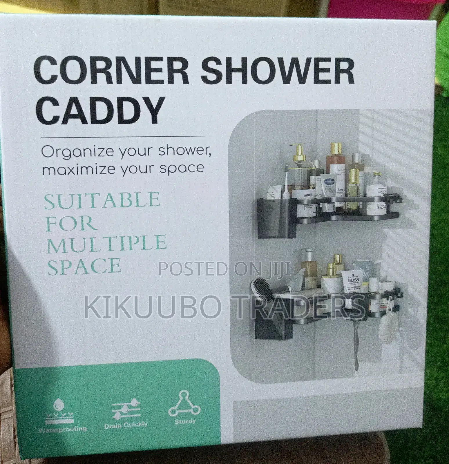 2pcs Wall Mount Corner Shower Caddy