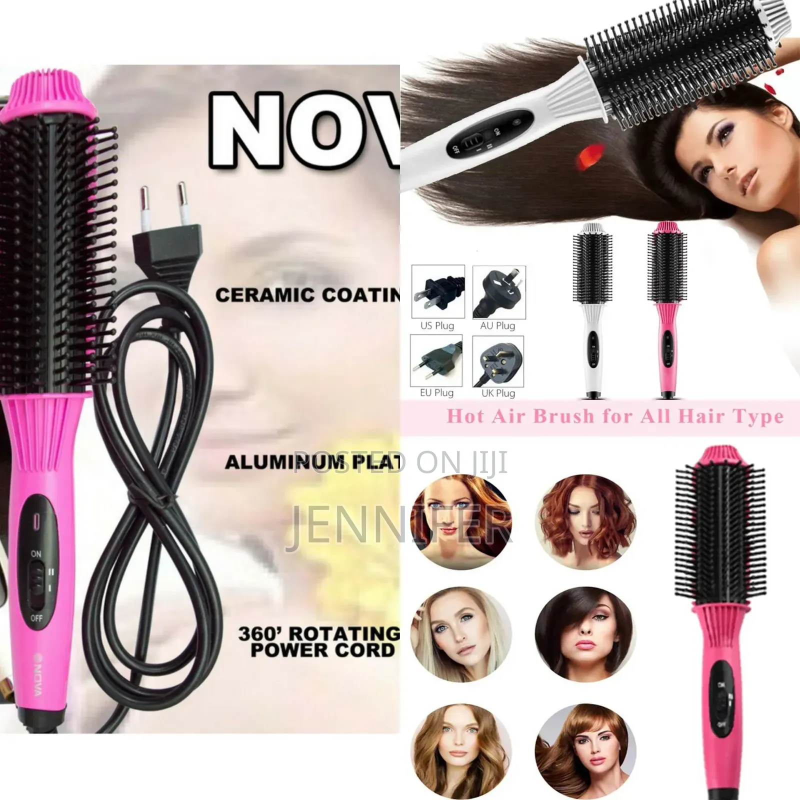 2-in-1 Hair Straightener Brush Comb,Fast Heat Styling Tool