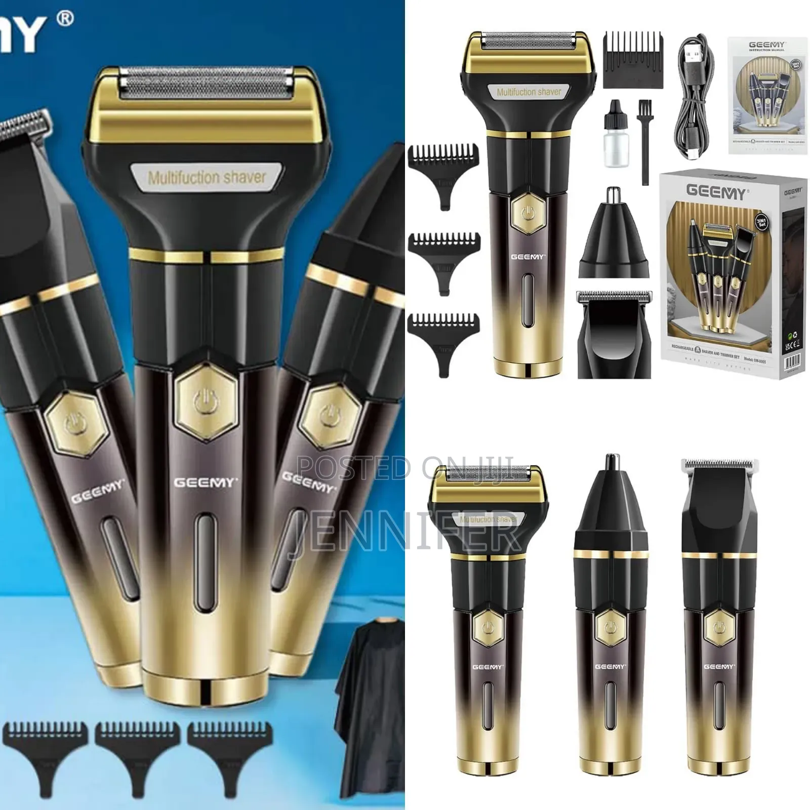 Geemy 3-in-1 Rechargeable Shaver/Trimmer Set(Model Gm-8065)