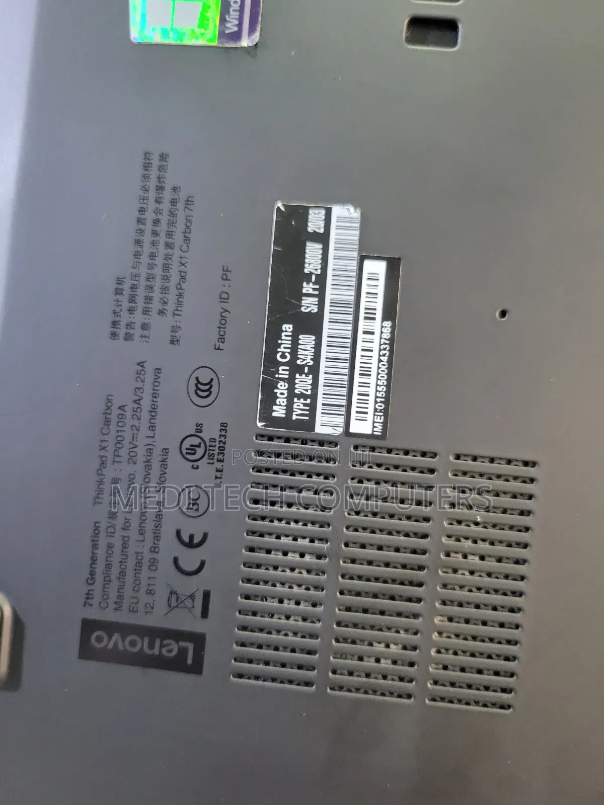 Laptop Lenovo ThinkPad X1 Carbon 16GB Intel Core I5 SSD 512GB