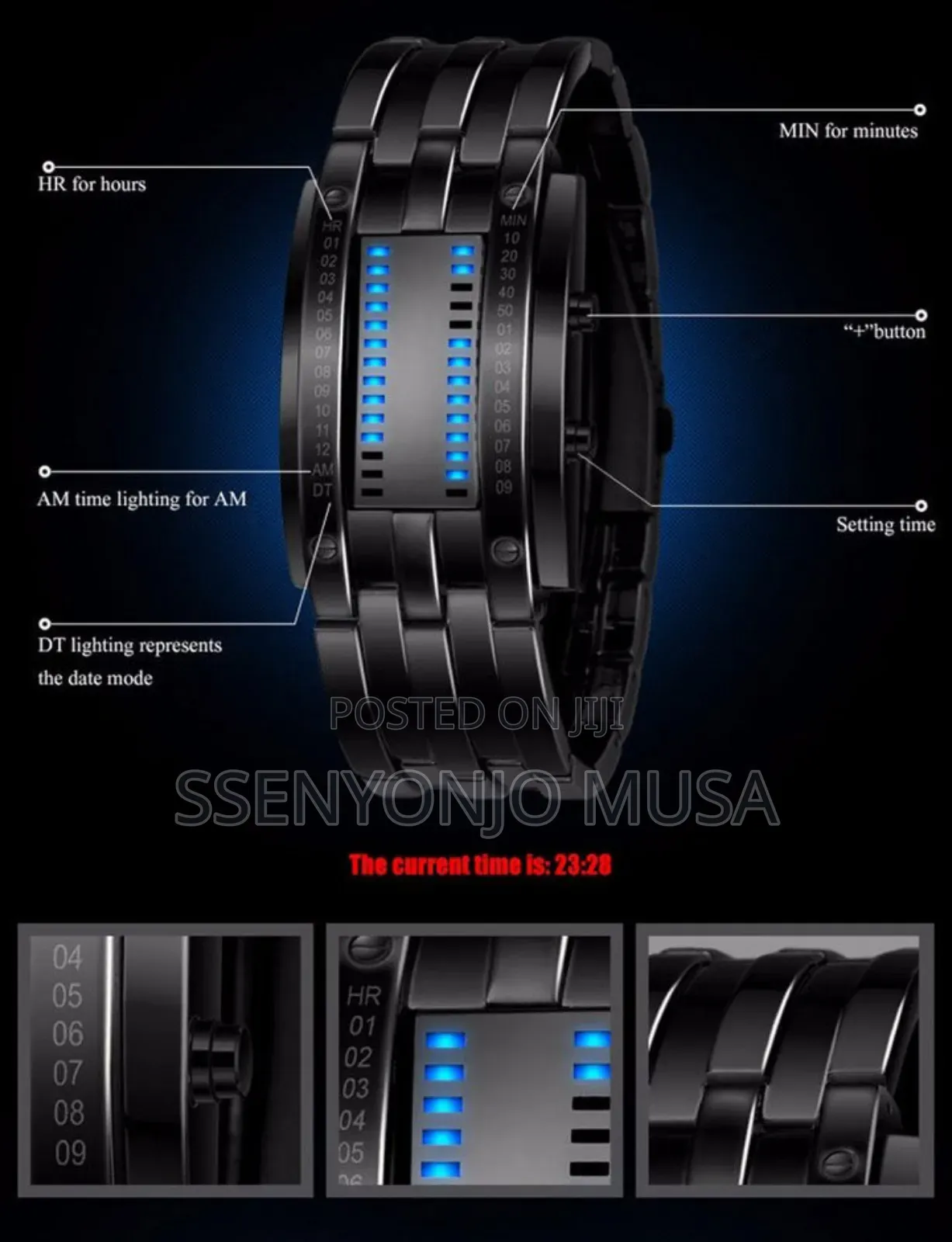 T-goer Men's Digital Led Watch - Stainless Steel Sports