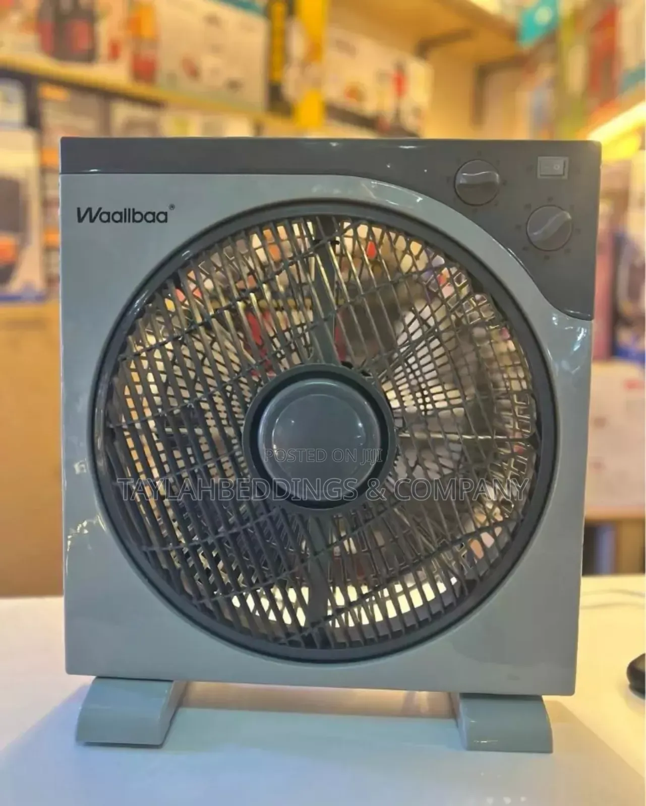 Electric Rotating Box Fan Slimline With Rotating Louvre