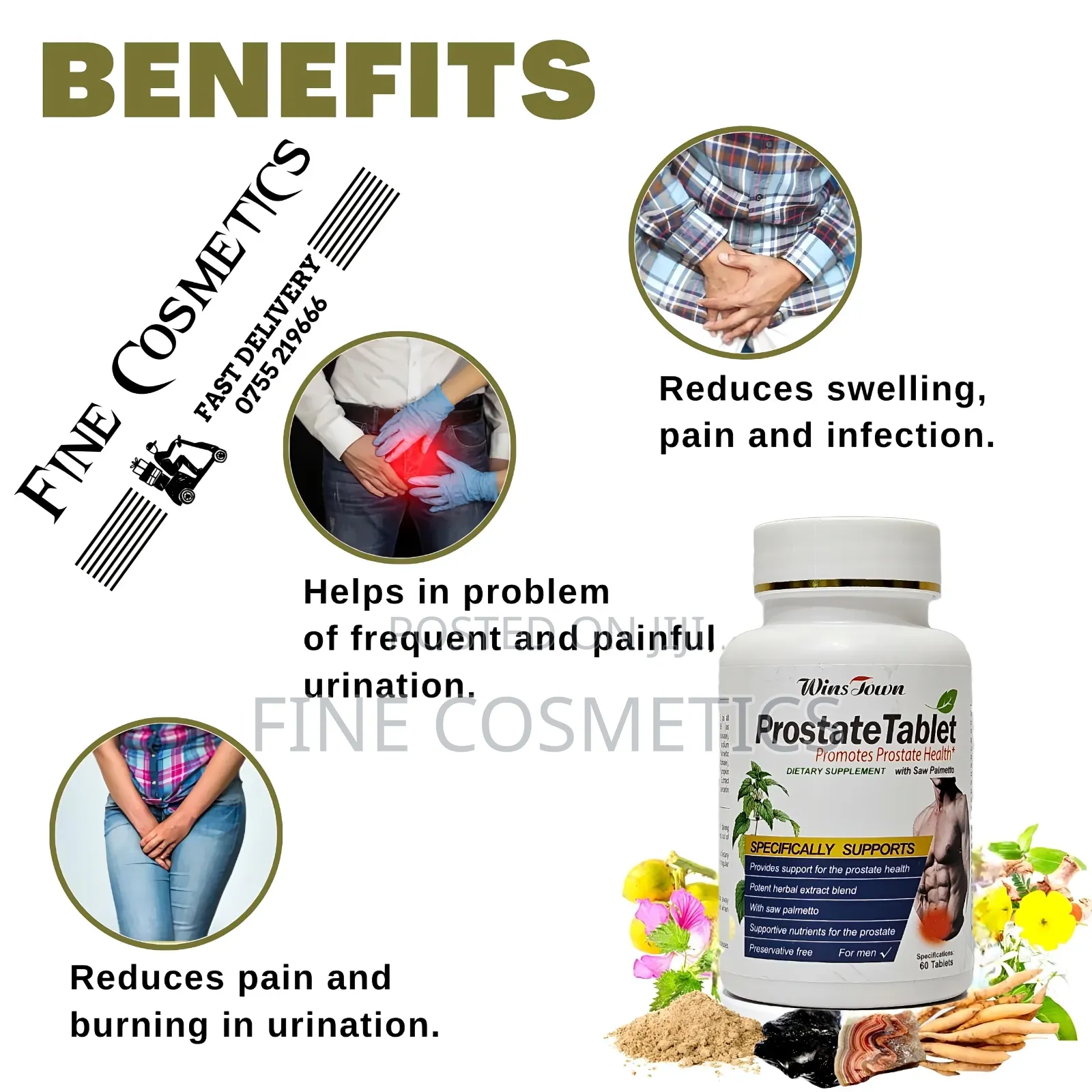 Prostate Tablets, Men's Healthy Enlarged Prostate Relief Care Pills