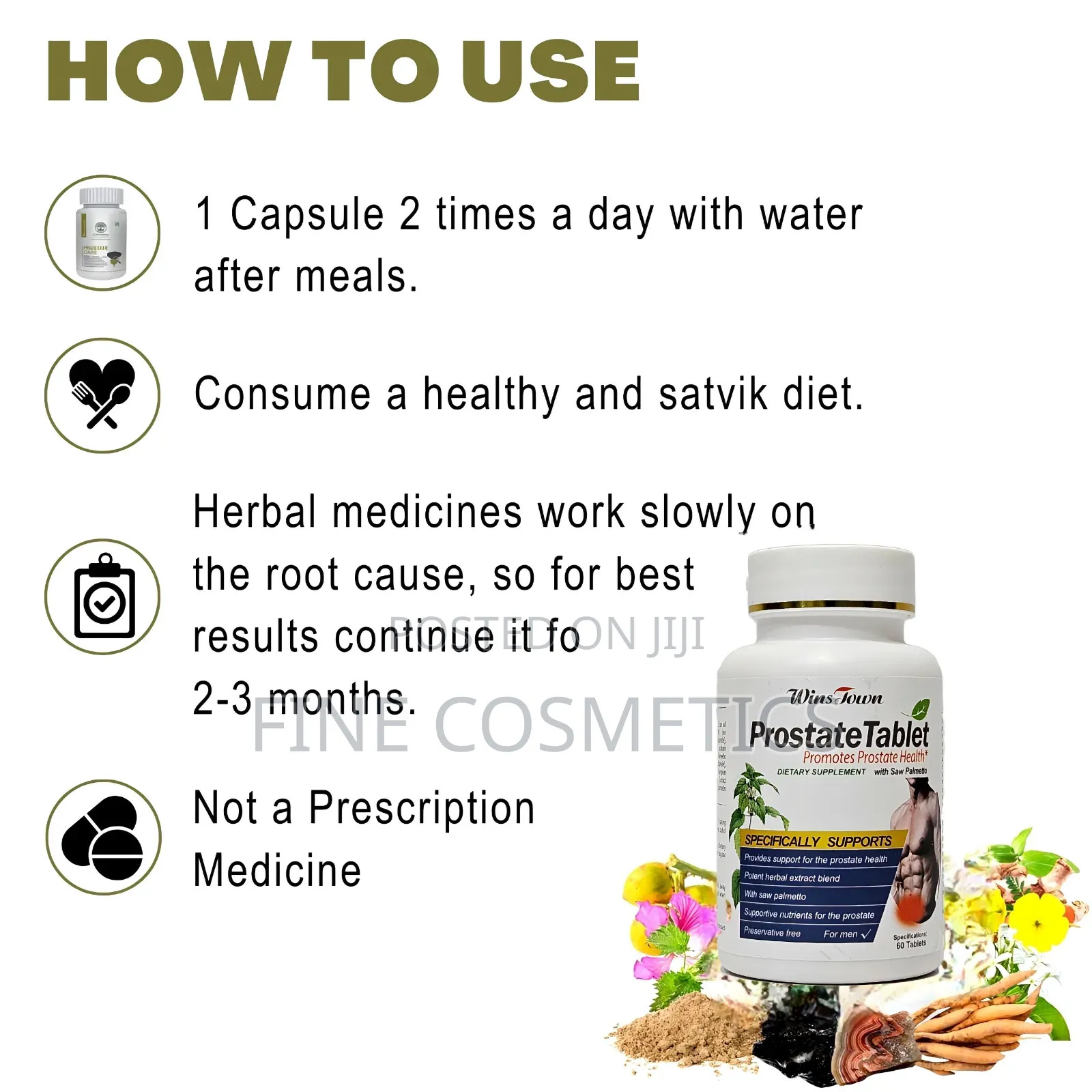 Prostate Tablets, Men's Healthy Enlarged Prostate Relief Care Pills