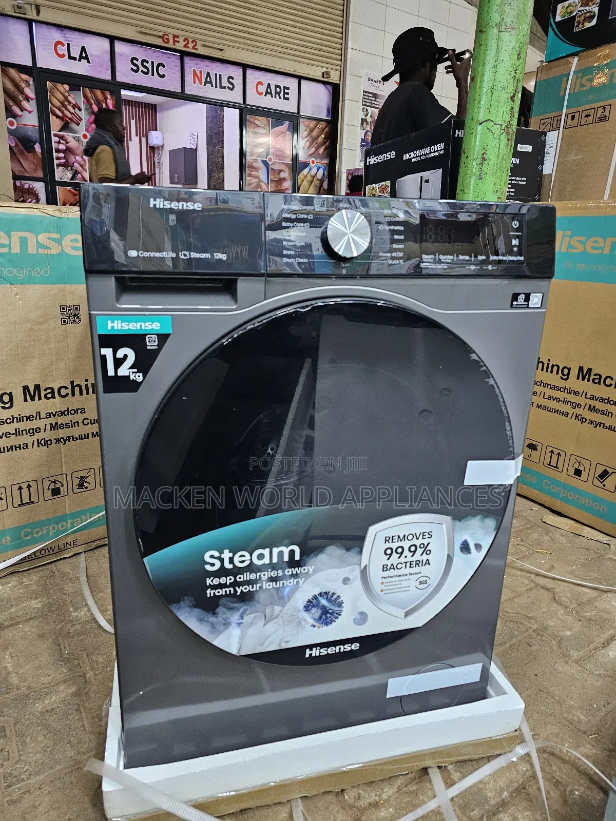 Hisense12kg Front Loader Smart Wi-Fi Steam Wash Latest Model