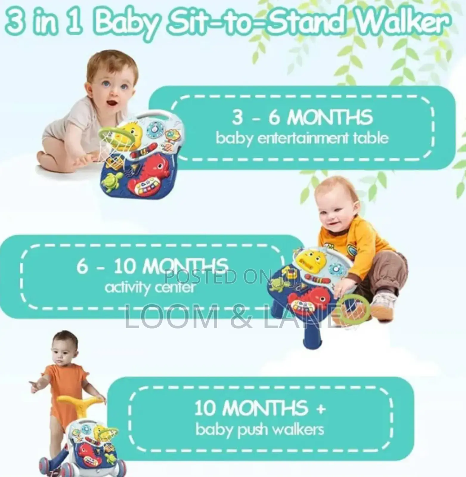 3in1 Baby Push Walker and Activity Centes