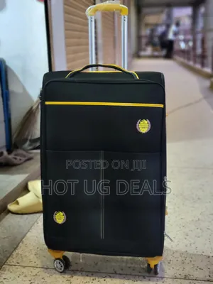 Large Size Fabric Travelling Suitcase - Black