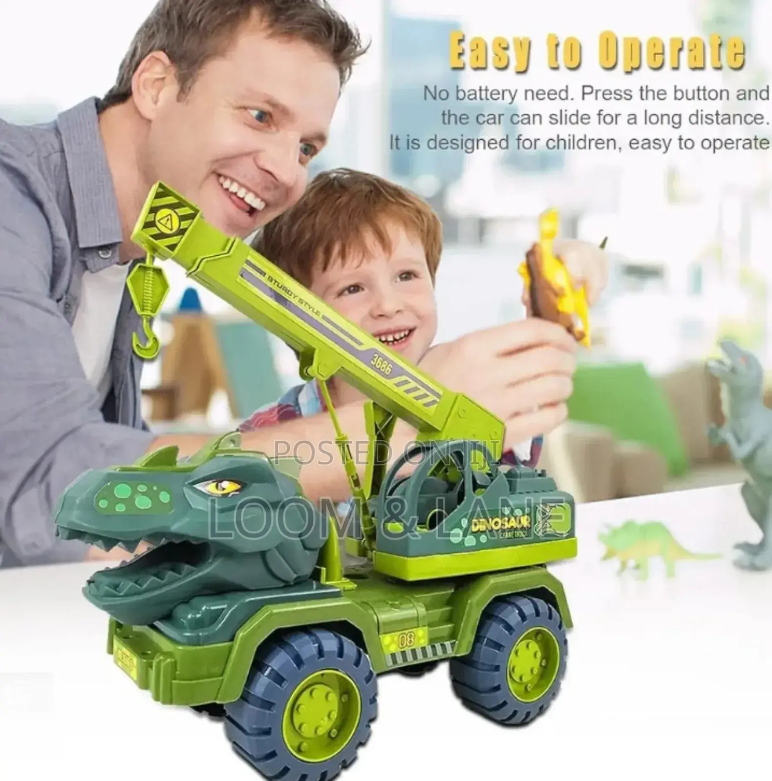 Children Dinosaur Crane Truck Car Toys