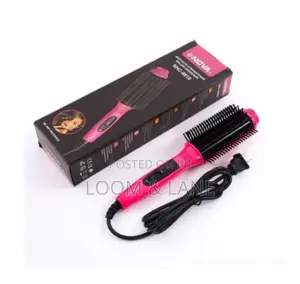 2-in-1 Hair Straightener Brush Comb, Wet or Dry Fast Heat