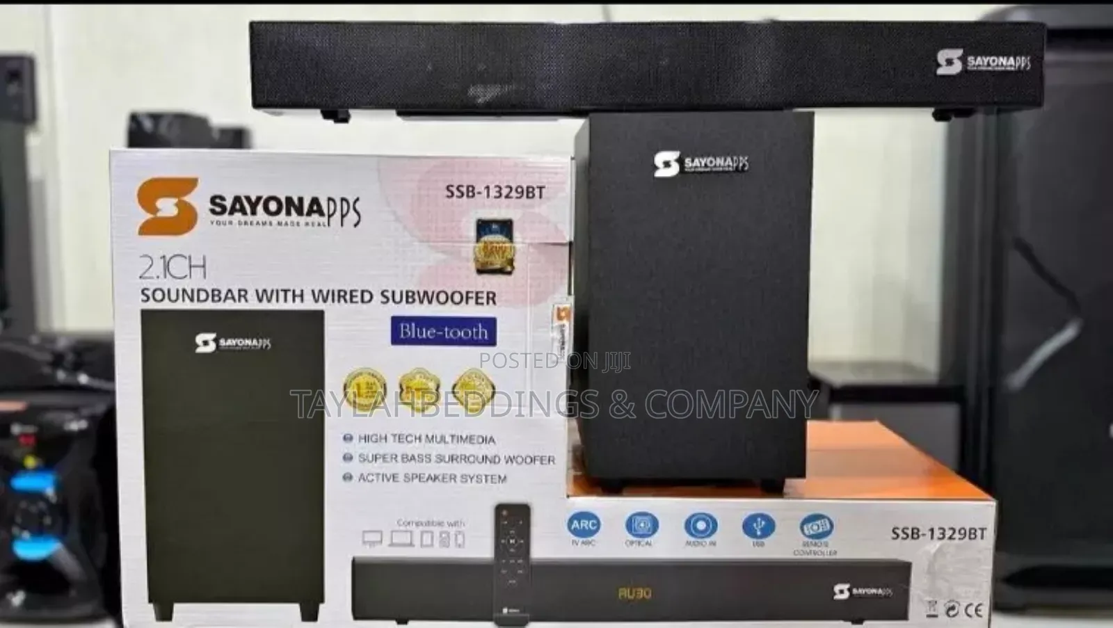 Sayona Sound Bar With Wired Subwoofer