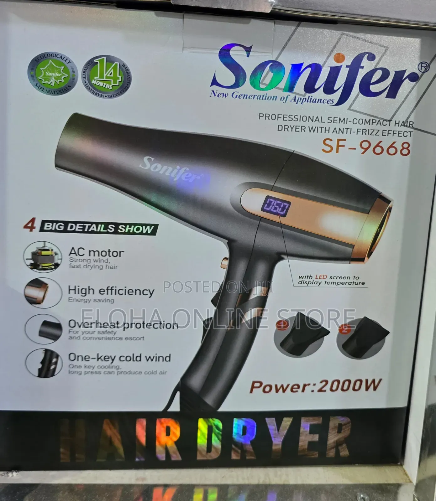 Sonifer Pro Semi Compact Hair Dryer With Antifreeze Effect