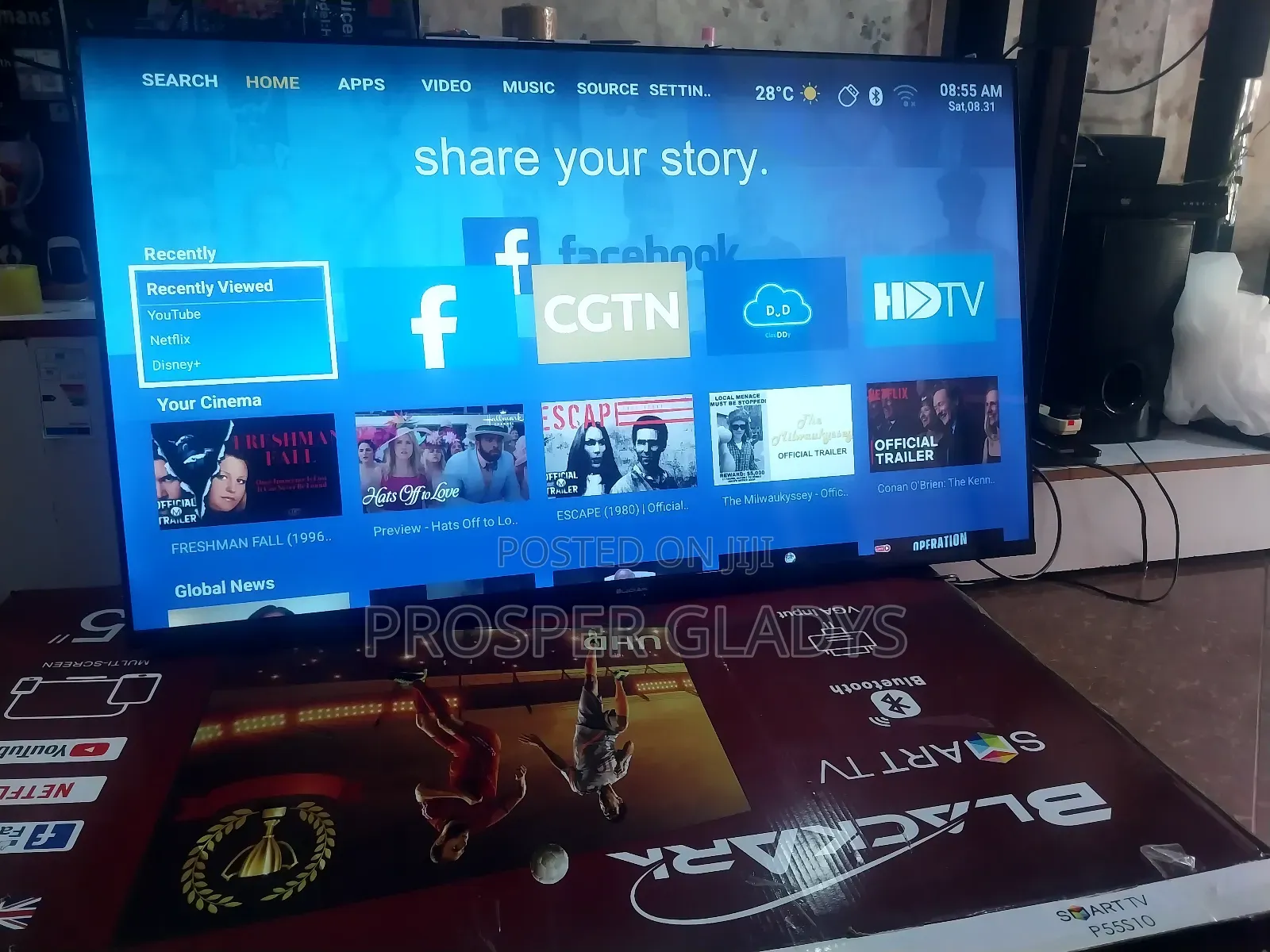 55 Blackark Smart Digital Flat Screen Flameless.