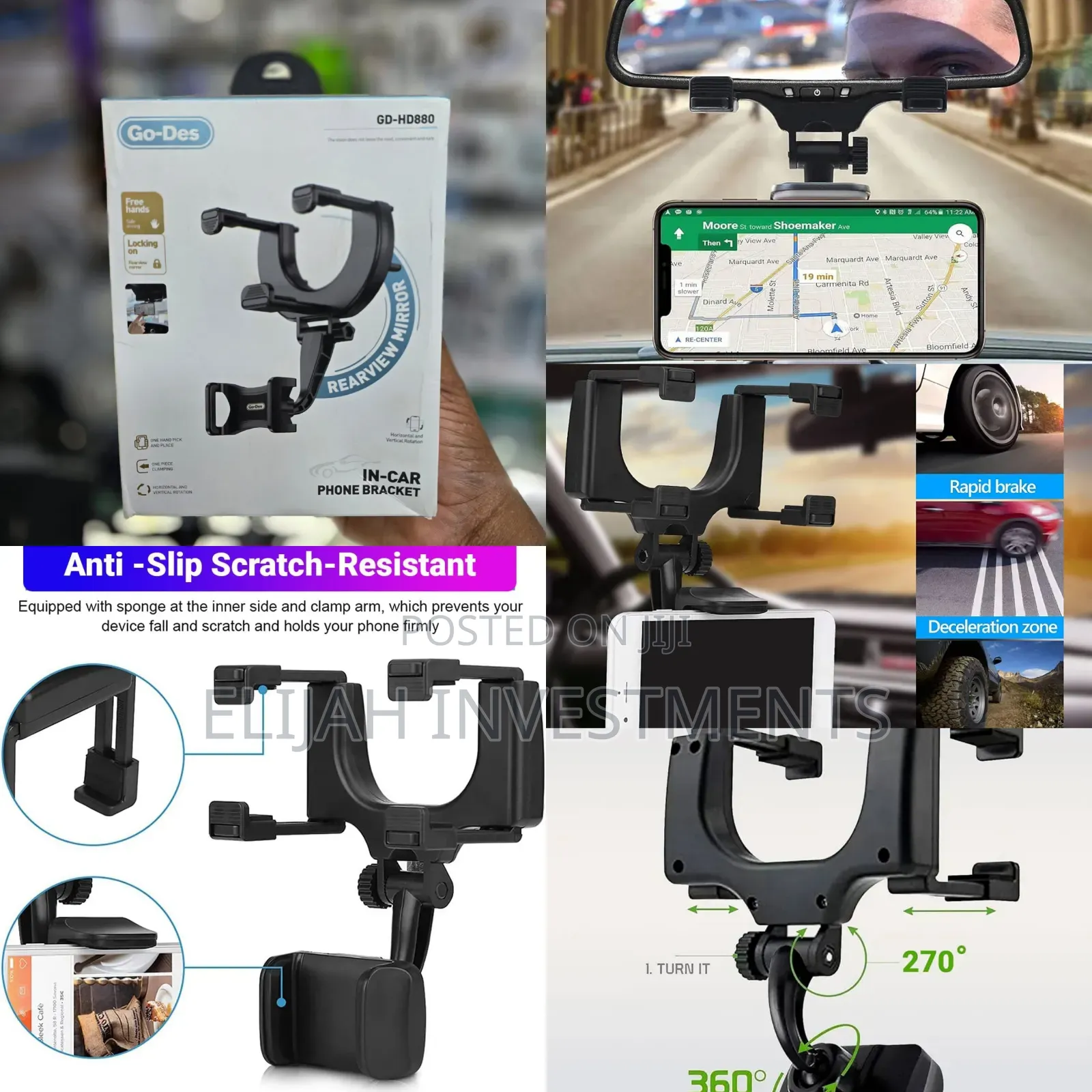 Go Des Car Rearview Mirror Holder Phone Bracket