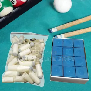 30pcs Slip on Pool Cue Tips With 24pcs Pool Cue Chalk2