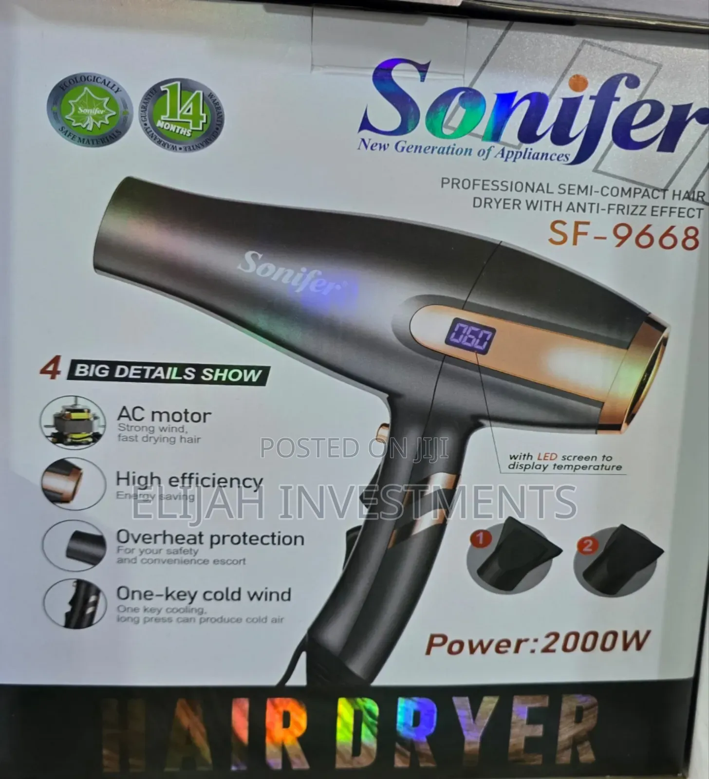 Sonifer Pro Semi Compact Hair Dryer With Antifreeze Effect