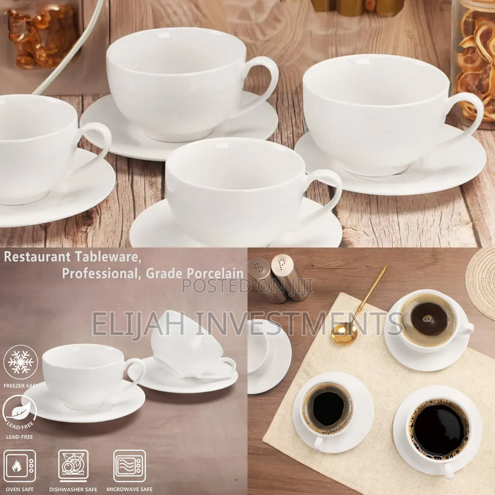 6pcs Cappuccino Cup and Saucer Set