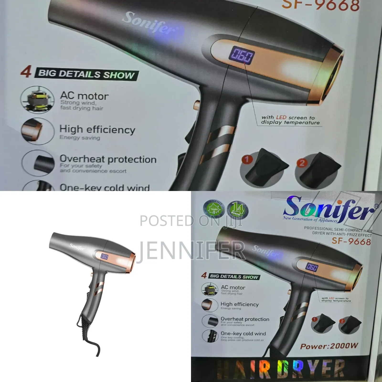 Sonifer Pro Semi Compact Hair Dryer With Antifreeze Effect