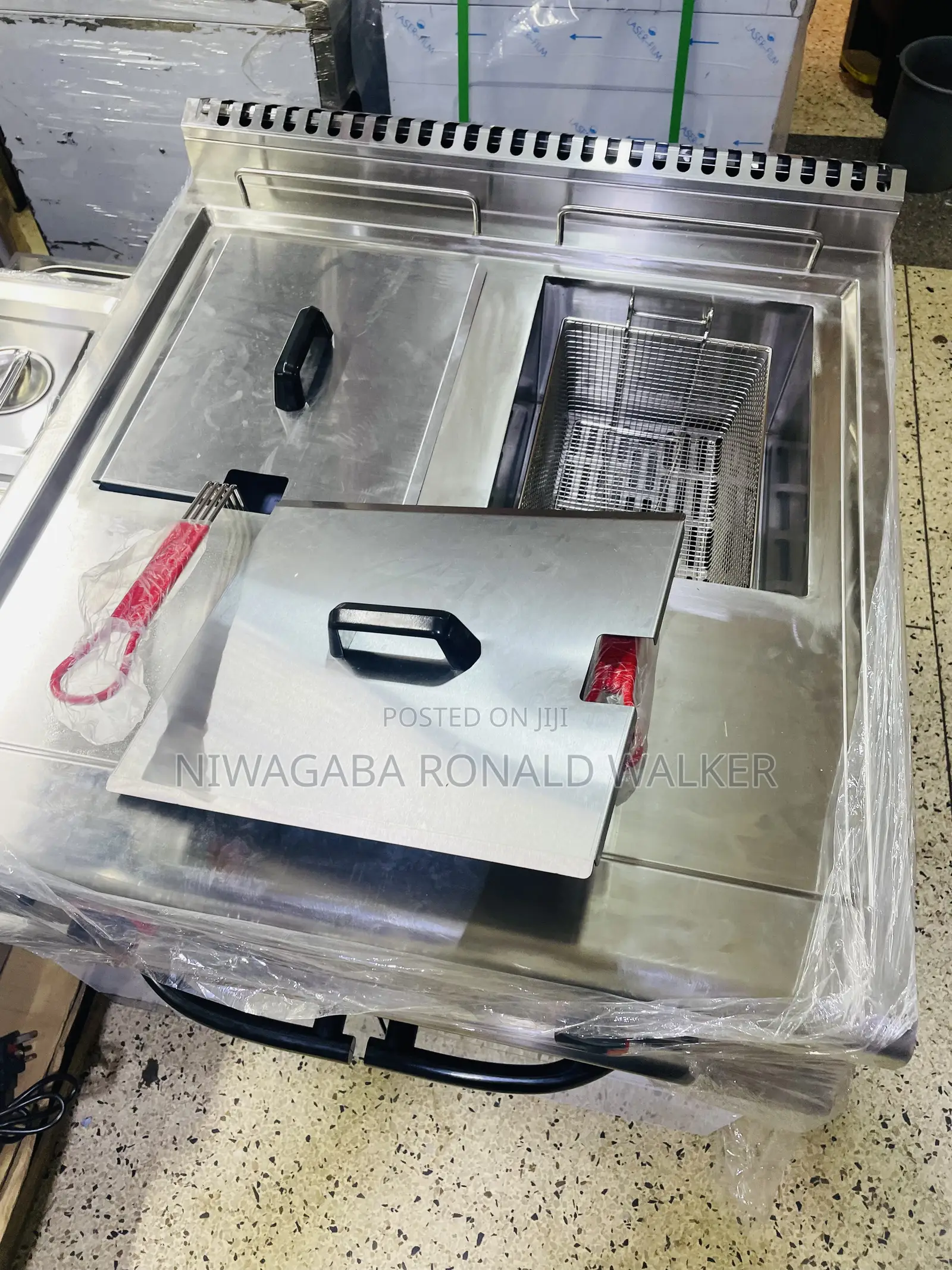 Double Stand Alone Deep Fryer With Store Cage