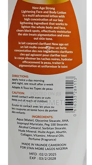 New Age | Latest Strong Lightening Face and Body Lotion 300g