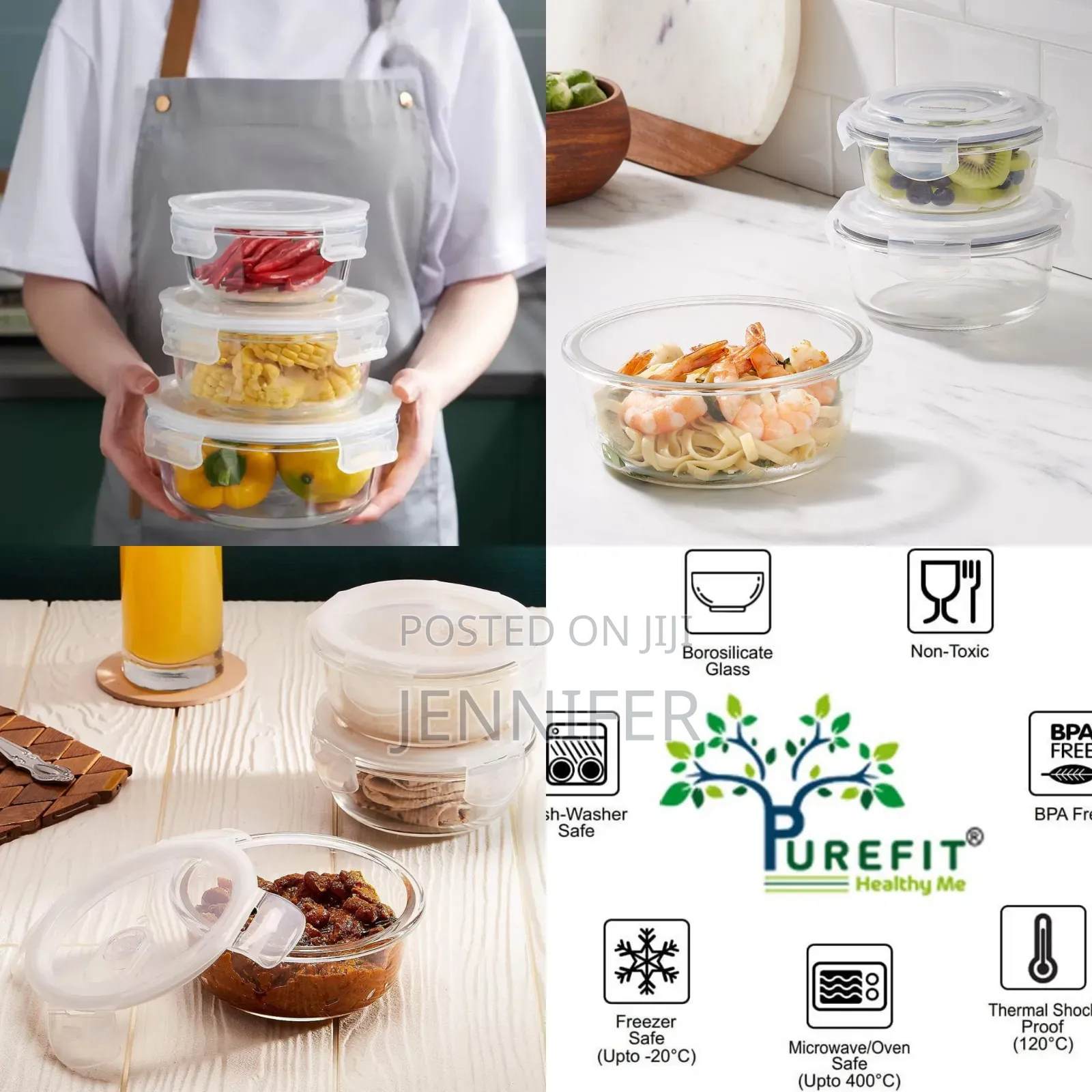 Borosilicate Glass Round Multipurpose Food Storage Container