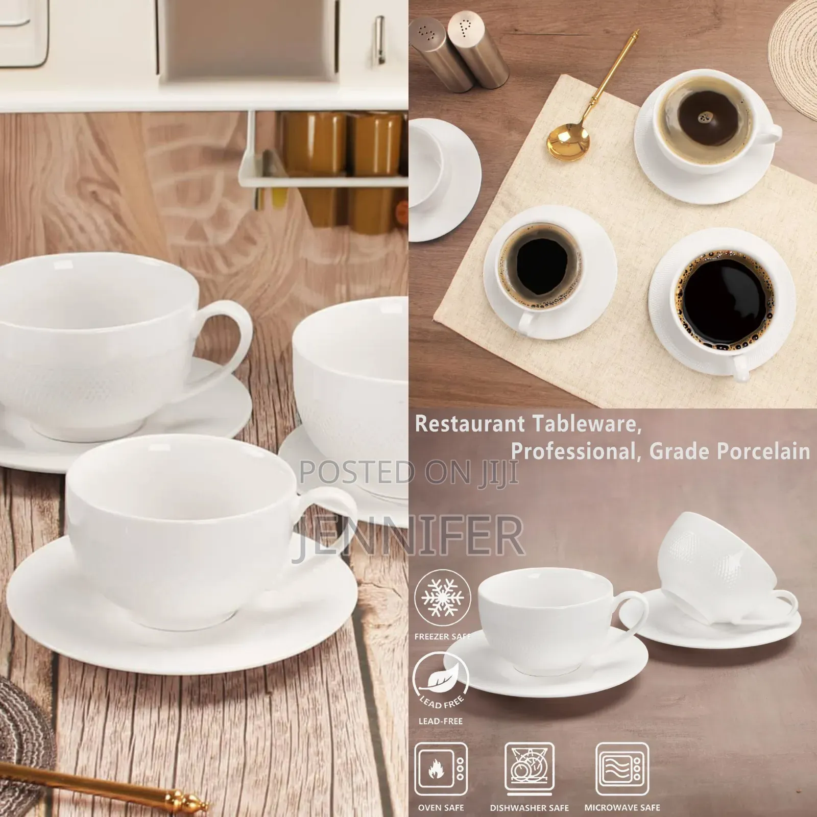6pcs Cappuccino Cup and Saucer Set