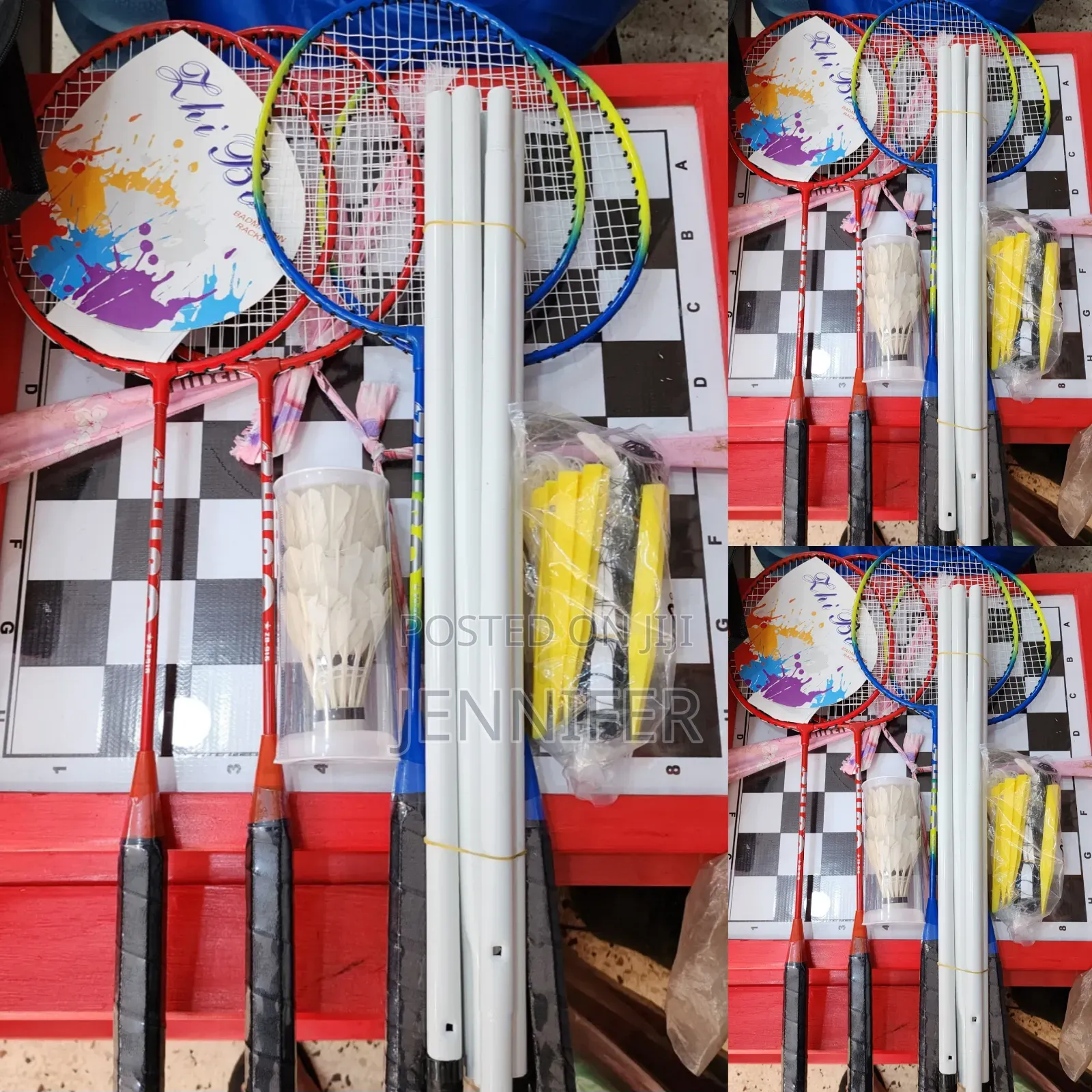 4players Badminton Set Shuttles,Poles and Net