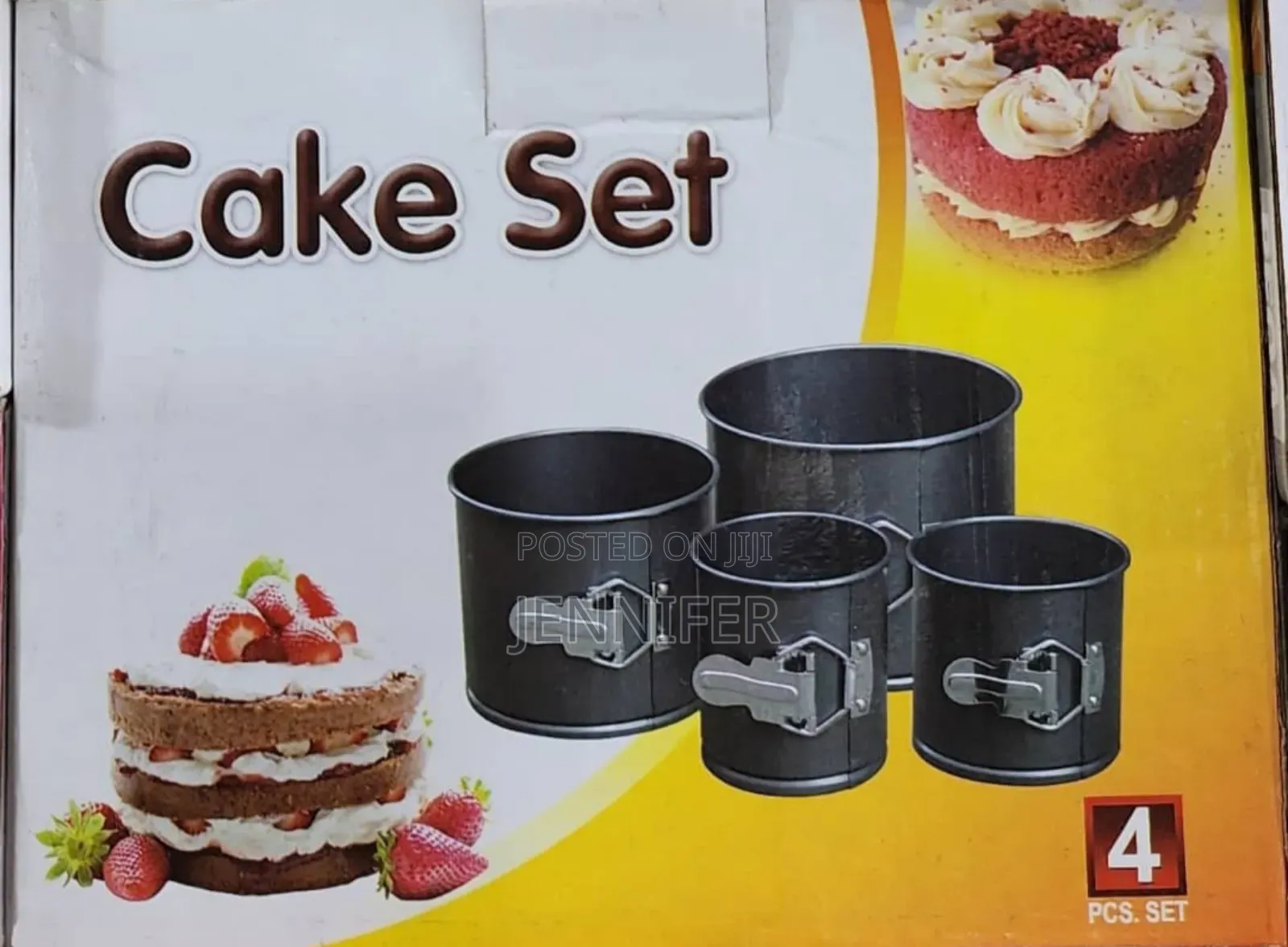 4pcs Non-Stick Queen Cake Size Baking Pans