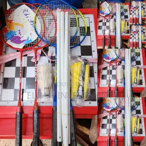 4players Badminton Set Shuttles,Poles and Net