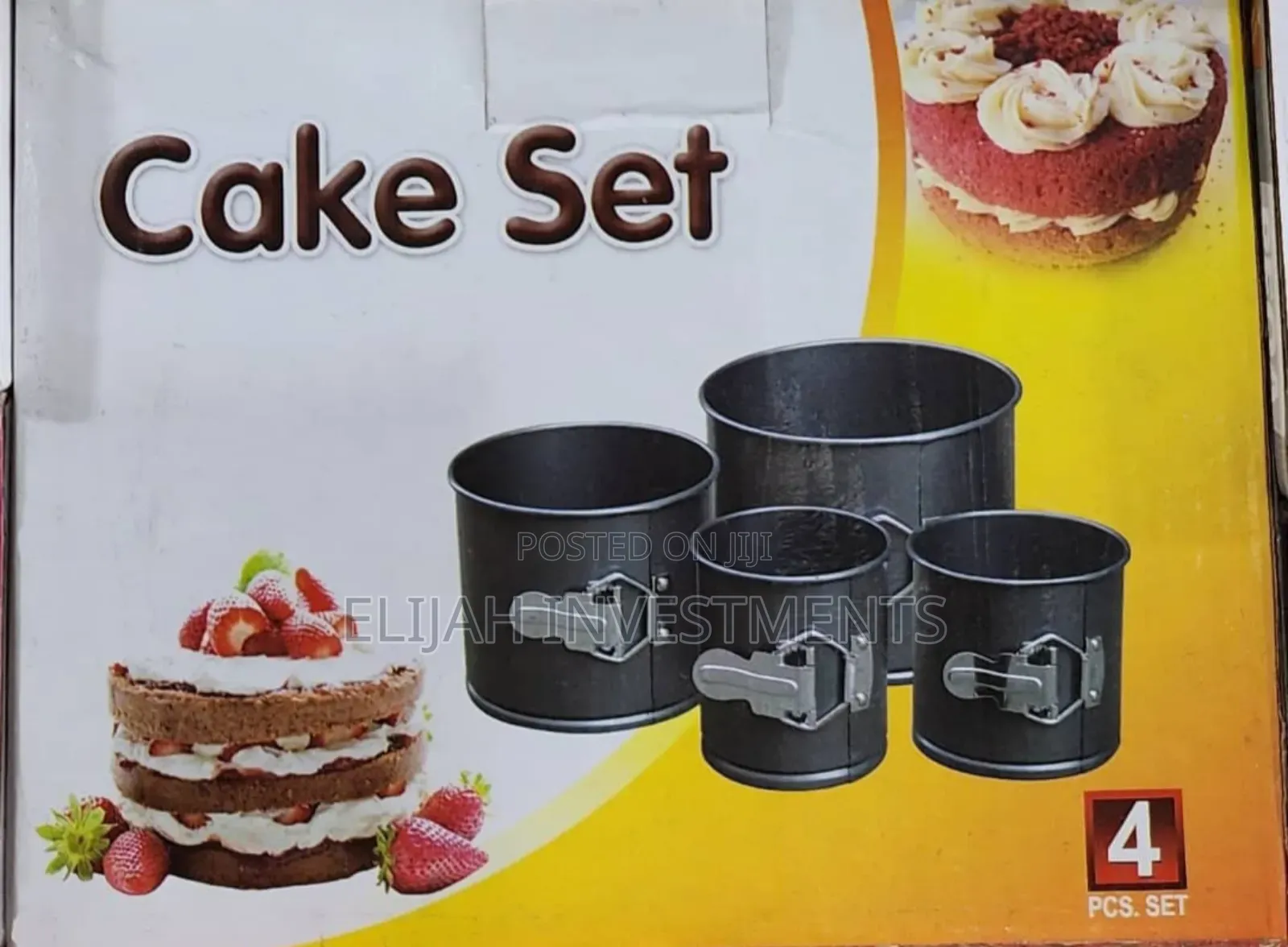 4pcs Non-Stick Queen Cake Size Baking Pans