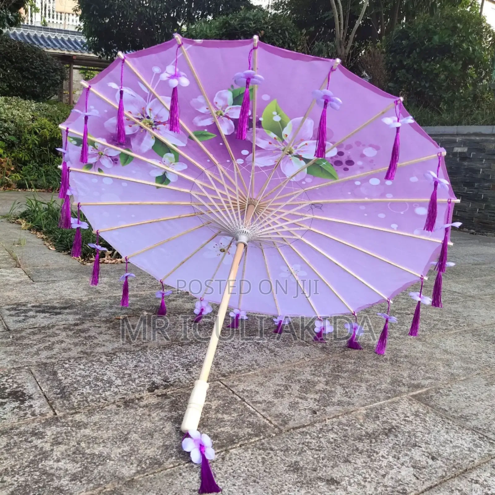 Bamboo Oiled Decoration Hand Crafted Fringed Paper Umbrella