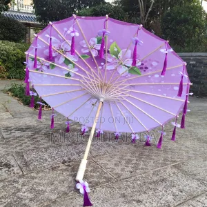 Bamboo Oiled Decoration Hand Crafted Fringed Paper Umbrella