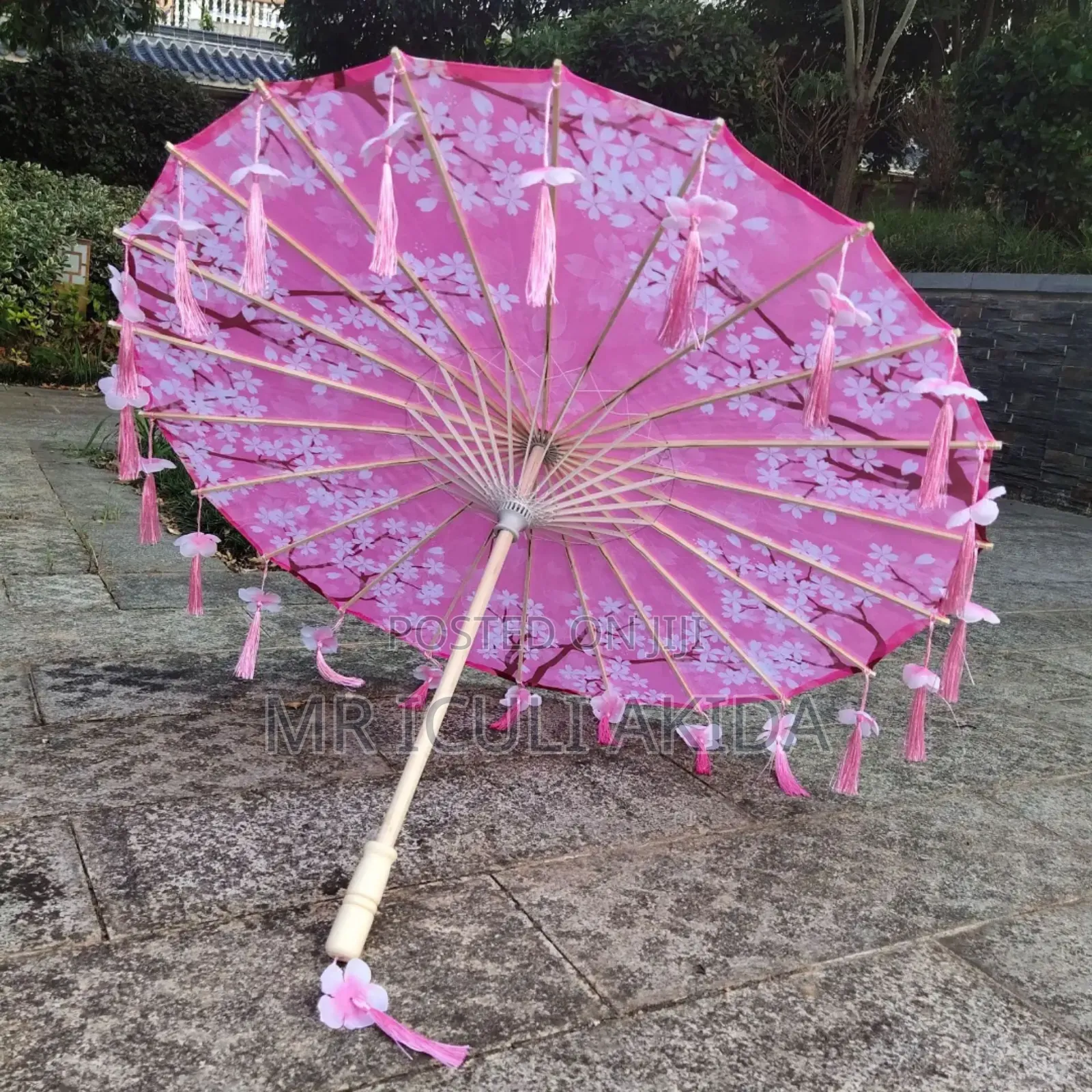 Bamboo Oiled Decoration Hand Crafted Fringed Paper Umbrella