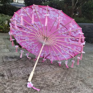 Bamboo Oiled Decoration Hand Crafted Fringed Paper Umbrella