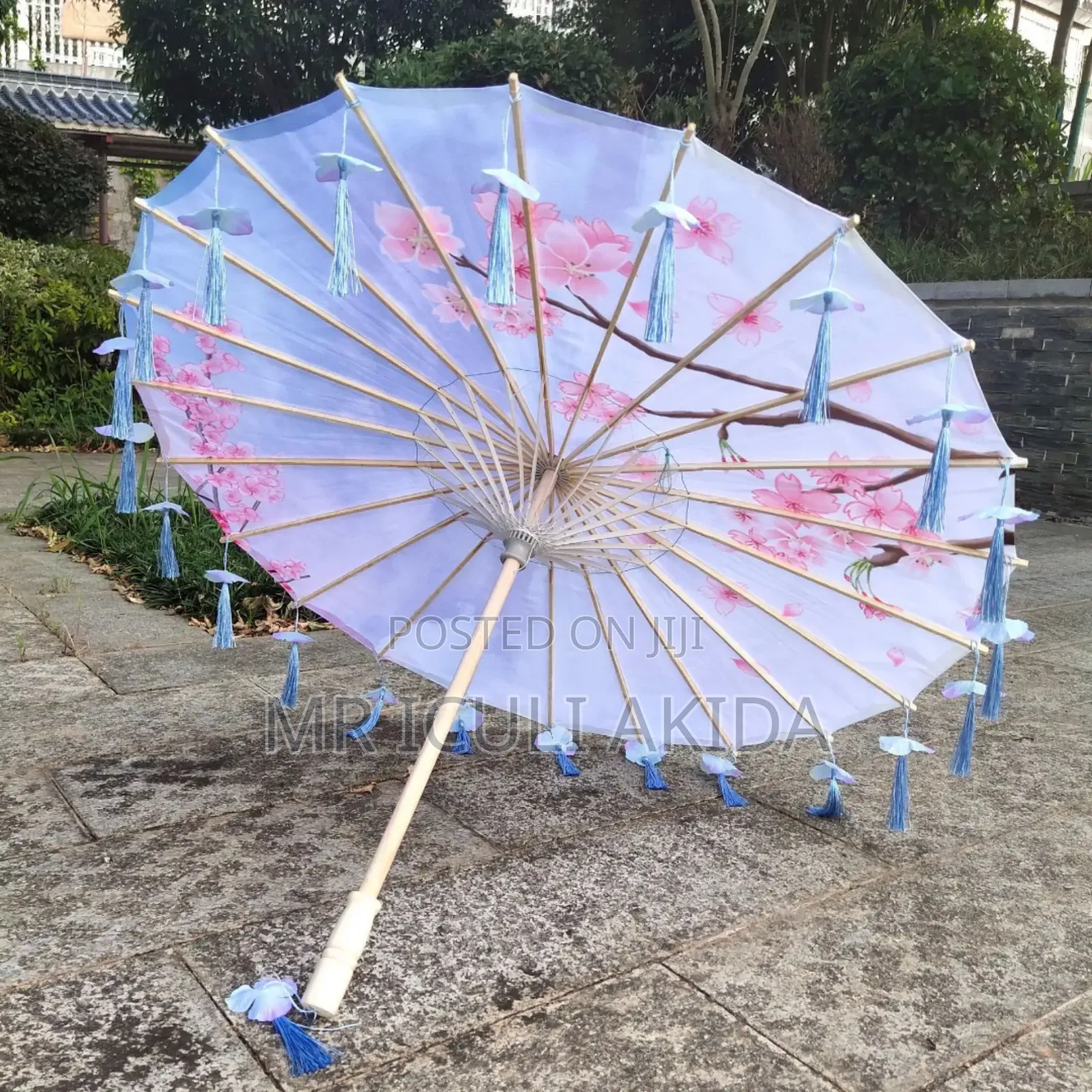 Bamboo Oiled Decoration Hand Crafted Fringed Paper Umbrella