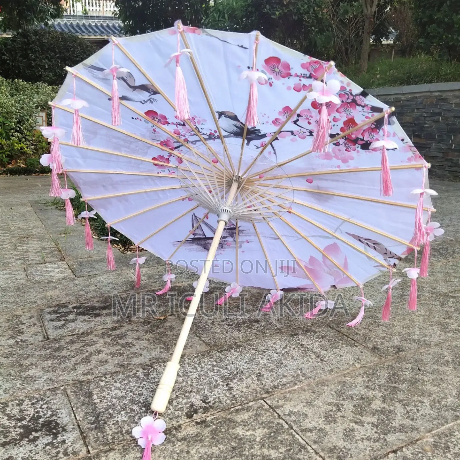 Bamboo Oiled Decoration Hand Crafted Fringed Paper Umbrella