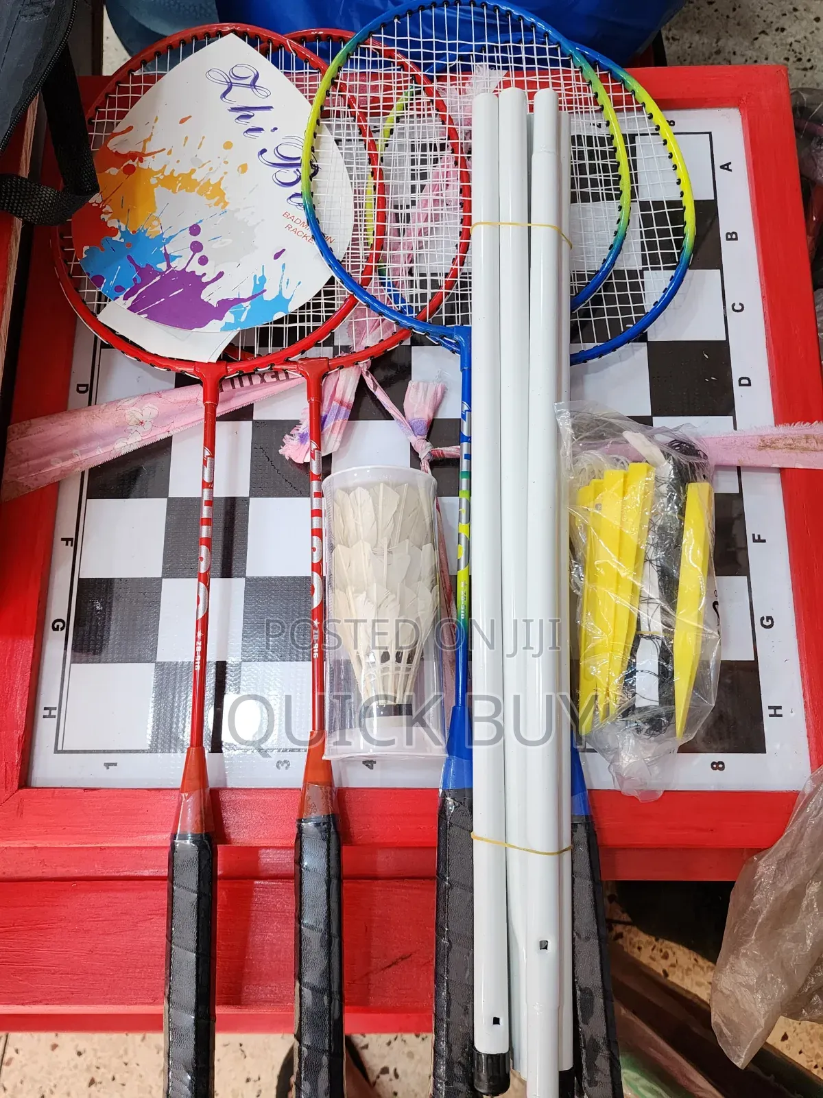 4players Badminton Set Shuttles,Poles and Net