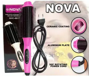 2-in-1 Hair Straightener Brush Comb, Wet or Dry Fastheating