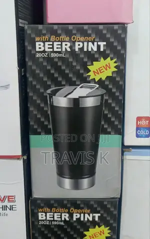 590ml Double Wall Stainless Steel Beer Pint With Opener
