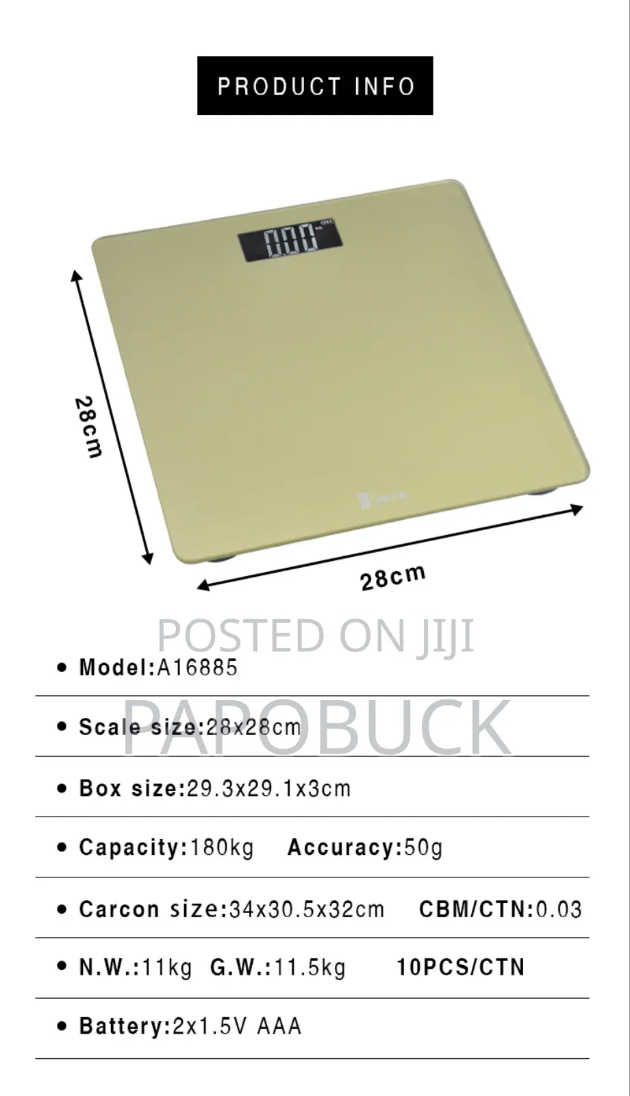 F1976 Personal Scale, Model A16885