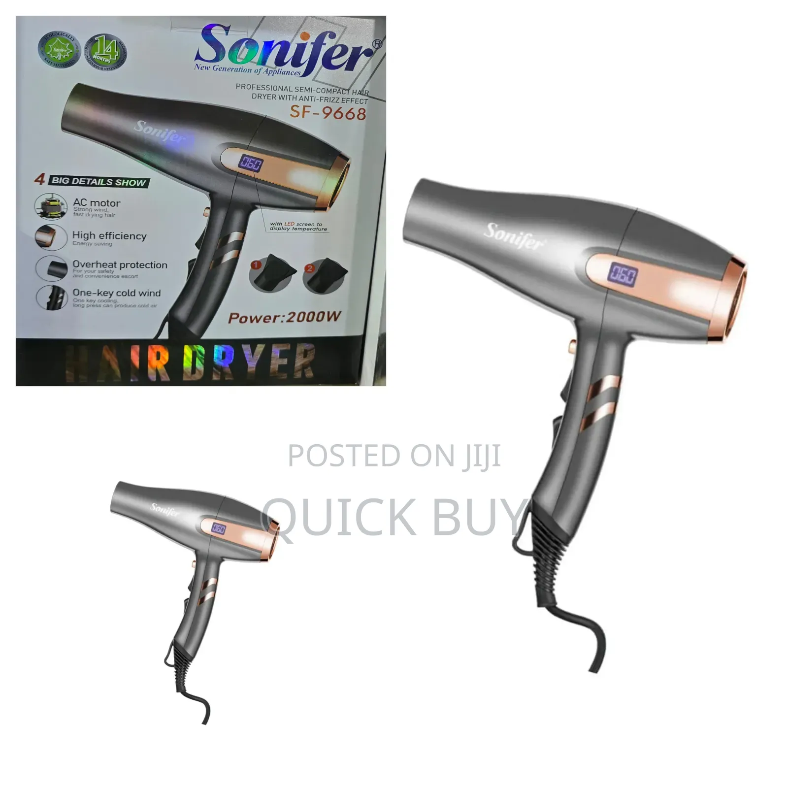 Sonifer Pro Semi Compact Hair Dryer With Antifreeze Effect
